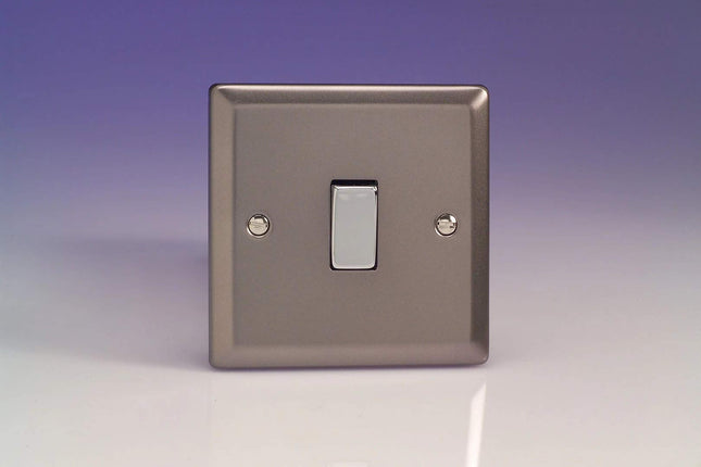 Varilight 1-Gang 20A Double Pole Rocker Light Switch with Metal Rockers Pewter XR20D