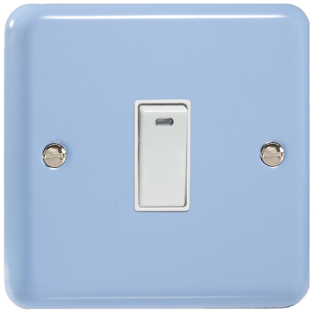 Varilight 1-Gang (Single), 20 Amp Double Pole Switch with Neon, Classic Lily Duck Egg Blue XY20NW.DB