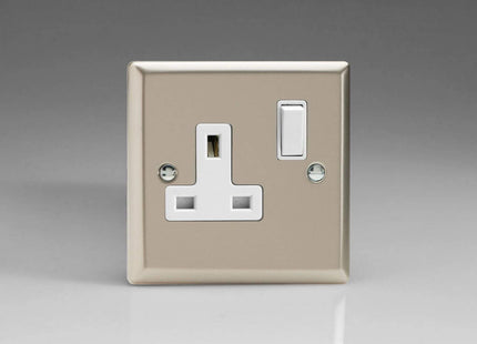 Varilight XN4W 13A Switched Socket Satin White 1-Gang