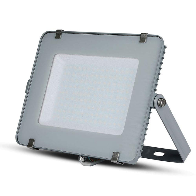 V-TAC 150W Waterproof Outdoor Security LED Floodlight with Samsung LED 1-metre wire Grey Body Grey Glass IP65 4000K Day White 12000 lumens [Energy Class A+]