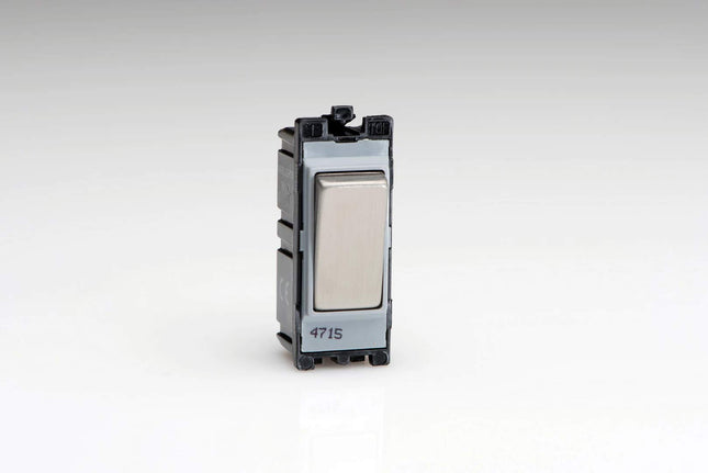 Varilight Steel 20 Amp 1 Way Double Pole Rocker Switch Module