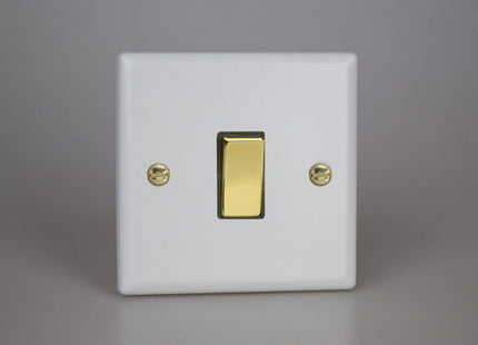 Varilight Vogue Collection Matt White 1-Gang 20 Amp Double Pole Rocker Switch