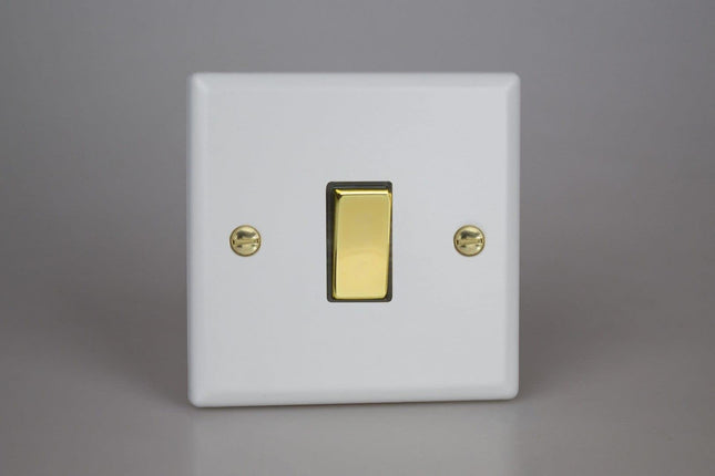 Varilight Vogue Collection Matt White 1-Gang 20 Amp Double Pole Rocker Switch