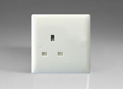 Varilight XO4UW Value Polar White 1-Gang 13A Unswitched Plug Socket