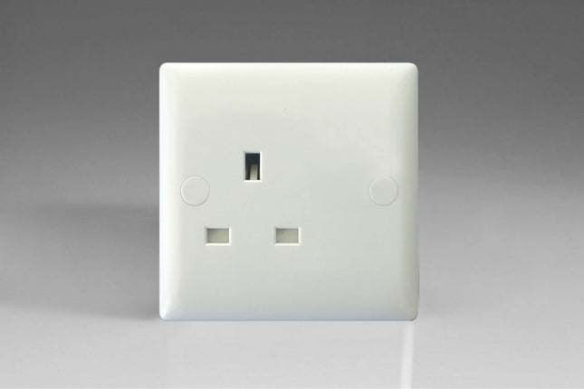 Varilight XO4UW Value Polar White 1-Gang 13A Unswitched Plug Socket