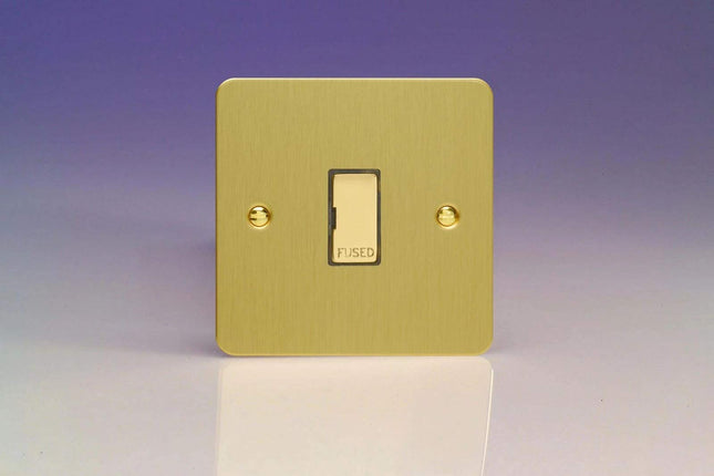 Varilight 13A Unswitched Fused Spur with Metal Inserts Brushed Brass XFB6UD