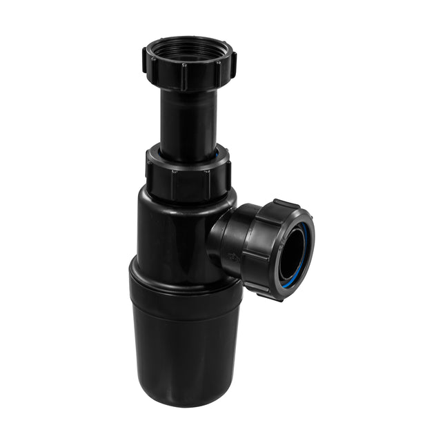 McAlpine Black Adjustable Inlet Slim Bottle Trap 1.25"