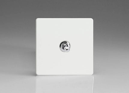 Varilight Flat Plate Dimension Screwless Premium High GlossWhite 1-Gang Intemediate Toggle Switch