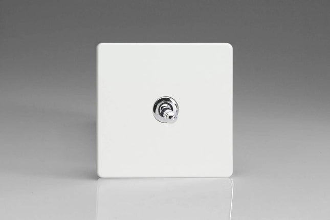 Varilight Flat Plate Dimension Screwless Premium High GlossWhite 1-Gang Intemediate Toggle Switch