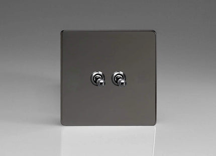 Varilight 2-Gang 10A 1- or 2-Way Toggle Light Switch Iridium XDIT2S