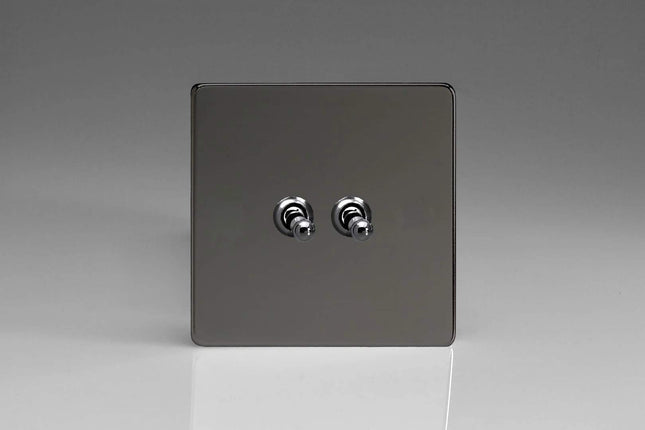 Varilight 2-Gang 10A 1- or 2-Way Toggle Light Switch Iridium XDIT2S