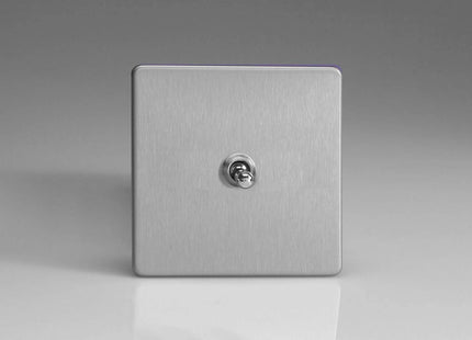 Varilight Screwless 1-Gang Intermediate Classic Metal Toggle Switch Brushed Steel