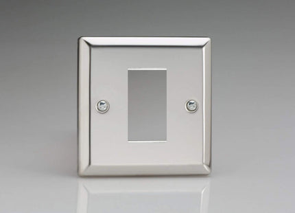 Varilight Data Grid Face Plate For 1 Data Module Width Mirror Chrome XCG1