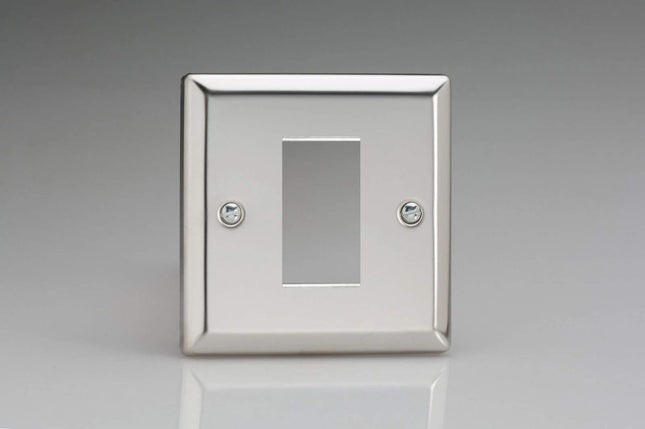 Varilight Data Grid Face Plate For 1 Data Module Width Mirror Chrome XCG1