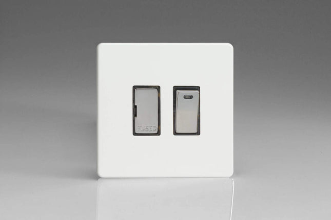 Varilight 13A Switched Fused Spur + Neon with Metal Inserts Premium White XDQ6NDS