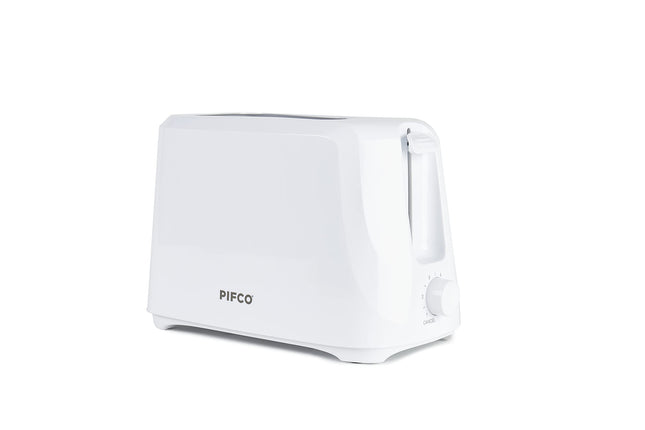 PIFCO White Toaster 2 Slice With Browning Controls & Anti-Jam Function Compact Design 2 Slice Toaster Easy to Clean with Removable Crumbs Tray 700W