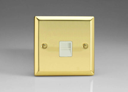 Varilight 1-Gang Telephone Master Plug Socket Victorian Brass XVTMW