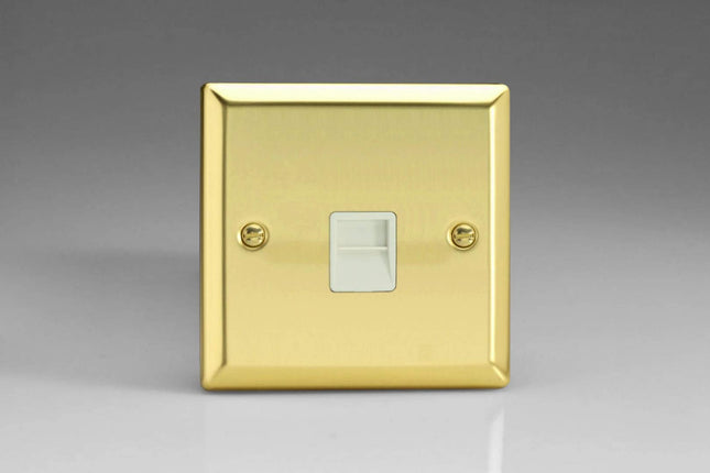 Varilight 1-Gang Telephone Master Plug Socket Victorian Brass XVTMW