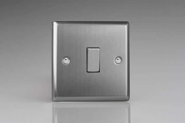 Varilight XT7D Rocker Switches 1-Gang Steel Brushed Steel