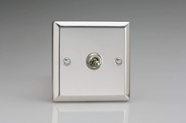 Varilight XCT1 Toggle Switches Mirror Chrome 1-Gang, 91x91x36mm