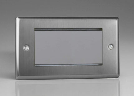 Varilight XTG4 Classic Brushed Steel DataGrid Twin Plate (4 DataGrid Spaces)
