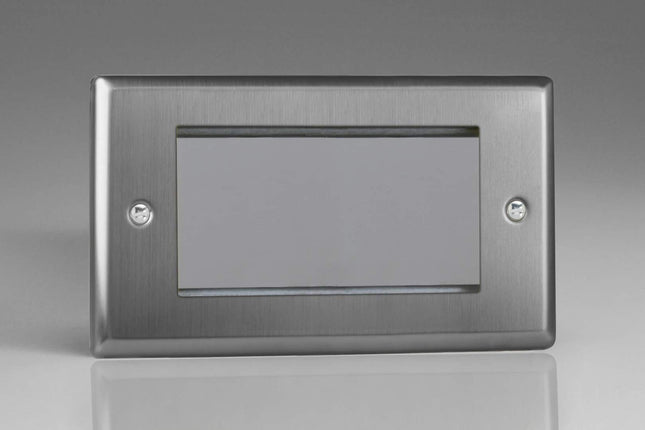 Varilight XTG4 Classic Brushed Steel DataGrid Twin Plate (4 DataGrid Spaces)