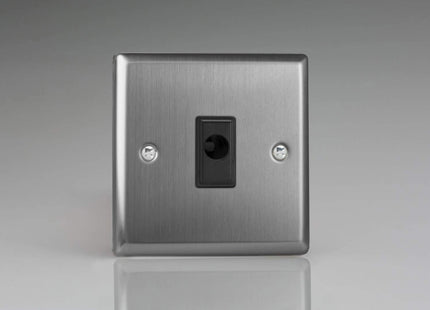 Varilight XTFOB Classic Brushed Steel 1-Gang 16A Flex Outlet Plate