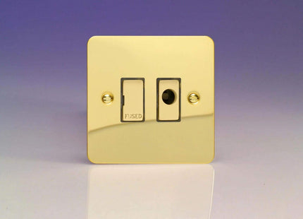 Varilight 13A Unswitched Fused Spur + Flex Outlet with Metal Inserts Polished Brass XFV6UFOD