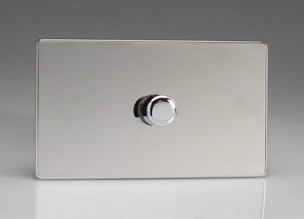 Varilight 1-Gang 2-Way Push-On/Off Rotary Dimmer 1 x 200-1400W (Twin Plate) Polished Chrome IDCDP1501S
