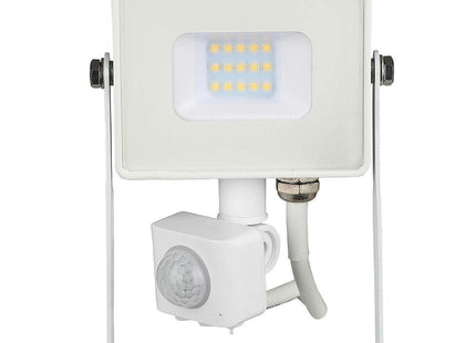 V-TAC 10W With Motion Sensor Waterproof Outside Security Led Floodlight With Samsung Led Body Glass Ip65 Warm 800 Lumens