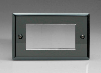 Varilight Data Grid Face Plate For 3 or 4 Data Module Width Iridium Black Finish XIG4