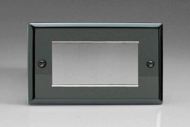 Varilight Data Grid Face Plate For 3 or 4 Data Module Width Iridium Black Finish XIG4