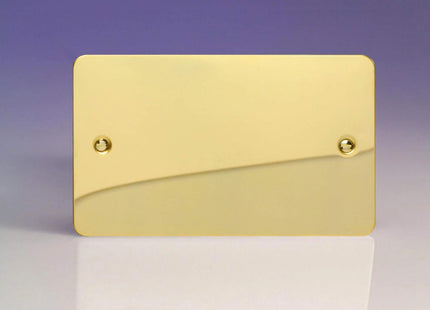 Varilight 2-Gang Blank Plate Ultra Flat Polished Brass XFVDB