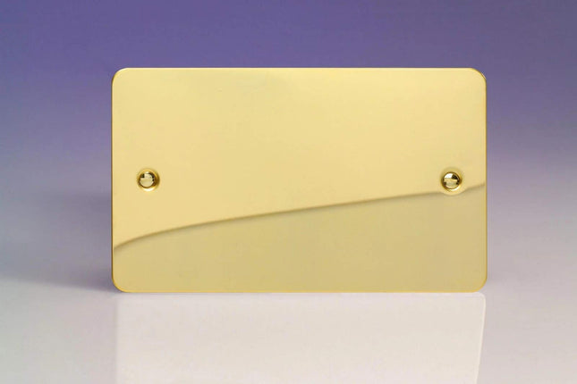 Varilight 2-Gang Blank Plate Ultra Flat Polished Brass XFVDB