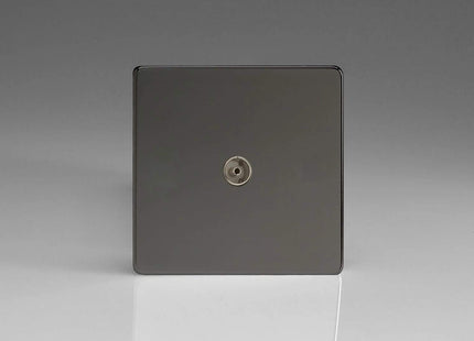 Varilight 1-Gang TV Plug Socket, Co-Axial Iridium XDI8S