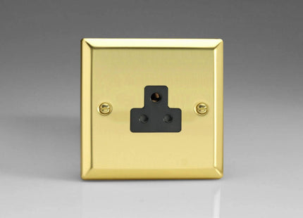 Varilight 1-Gang 2A Round Pin Plug Socket Victorian Brass XVRP2AB