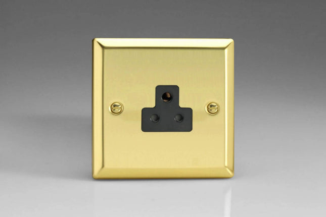 Varilight 1-Gang 2A Round Pin Plug Socket Victorian Brass XVRP2AB