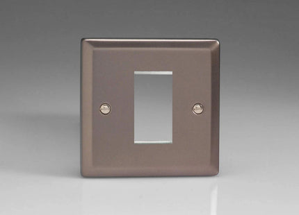 Varilight Data Grid Face Plate For 1 Data Module Width Pewter Finish XRG1