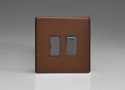 Varilight 13A Switched Fused Spur + Neon with Metal Inserts Mocha XDM6NDS