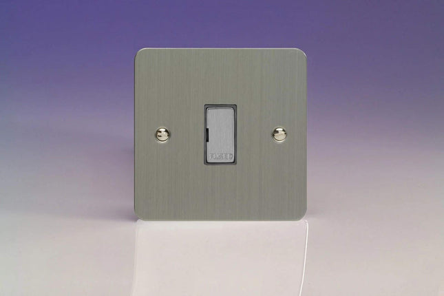 Varilight 13A Unswitched Fused Spur with Metal Inserts Brushed Steel XFS6UD