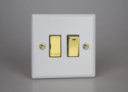 Varilight Vogue Collection Matt White 1-Gang Switched 13 Amp Fused Spur with Neon Indicator Light