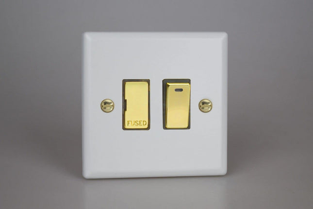 Varilight Vogue Collection Matt White 1-Gang Switched 13 Amp Fused Spur with Neon Indicator Light