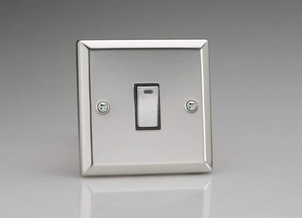 Varilight 1-Gang 20A Double Pole Rocker Switch + Neon Indicator Light Mirror Chrome XC20ND