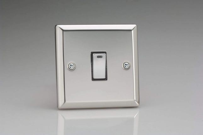 Varilight 1-Gang 20A Double Pole Rocker Switch + Neon Indicator Light Mirror Chrome XC20ND