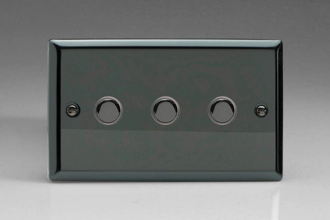 Varilight 3-Gang 6A 1-Way Push-to-Make Momentary Switch (Twin Plate) Iridium XIM3