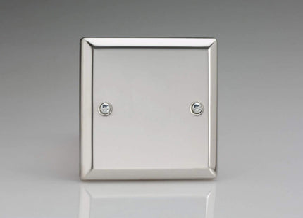 Varilight Classic Mirror Chrome Single Blank Plate. Single Blank Plate