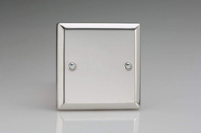 Varilight Classic Mirror Chrome Single Blank Plate. Single Blank Plate