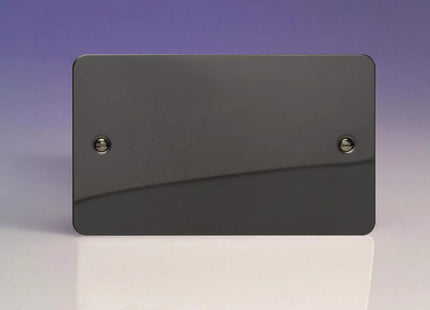 Varilight 2-Gang Blank Plate Ultra Flat Iridium Black XFiDB