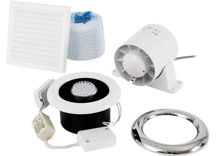 Xpelair XPL93291AW 93291AW Airline LED Shower Fan Kit with Timer 100mm, White