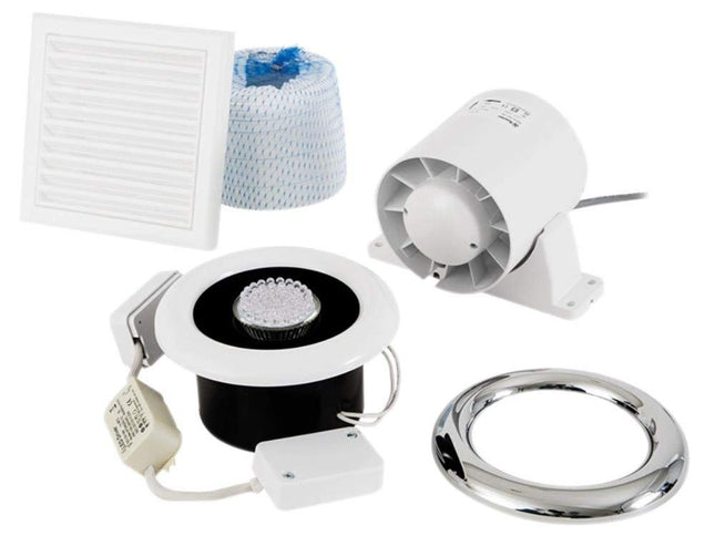 Xpelair XPL93291AW 93291AW Airline LED Shower Fan Kit with Timer 100mm, White